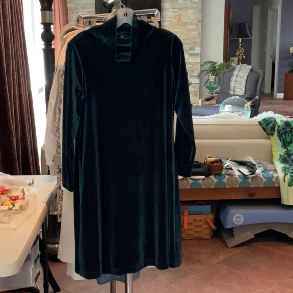 Jones New York Dark Green Velvet Dress
